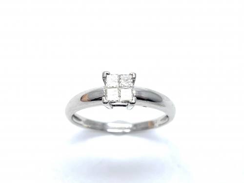 18ct Princess Cut Diamond Cluster Ring