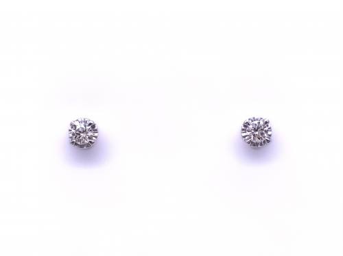 9ct White Gold Diamond Stud Earrings 0.25ct