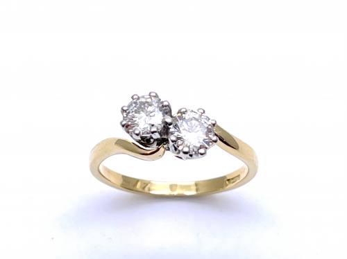 18ct Yellow Gold Diamond 2 Stone Ring 1.00ct
