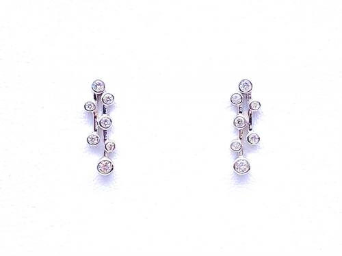 9ct White Gold Diamond Drop Earrings 0.29ct