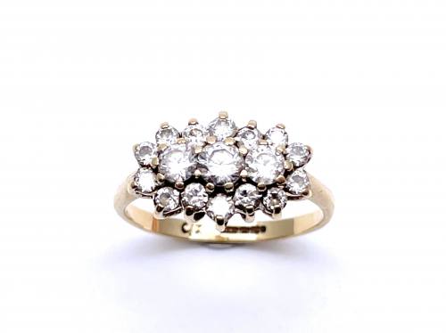 9ct Yellow Gold CZ Cluster Ring