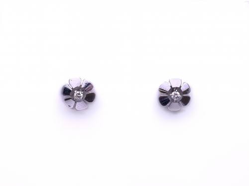 18ct Diamond Flower Stud Earrings