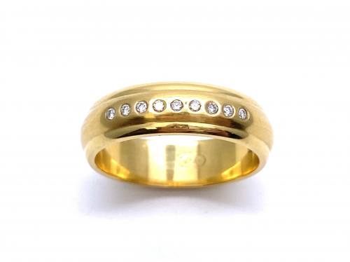 18ct Yellow Gold Diamond set Wedding Ring 6mm