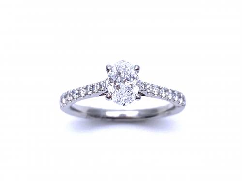 Platinum Oval Diamond Solitaire Ring