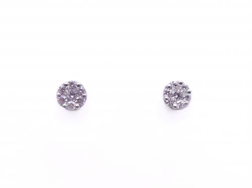 9ct Yellow Gold CZ Cluster Stud Earrings