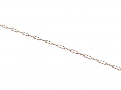9ct Yellow Gold Paperclip Anklet 10 Inch