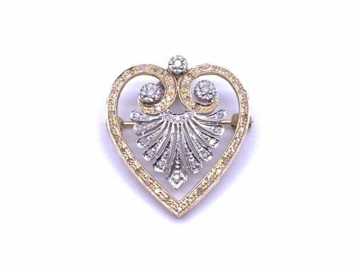 14ct Shaped Diamond Pendant/Brooch