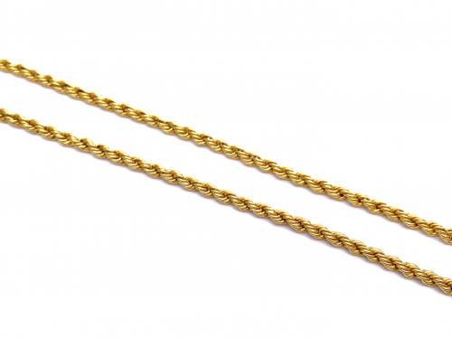 22ct Yellow Gold Rope Chain 17 Inch