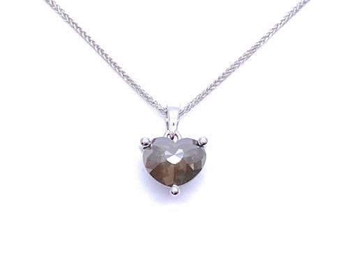 9ct Diamond Heart Pendant 1.91ct & Chain