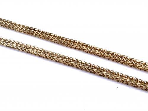 9ct Yellow Gold Square Snake Chain 20In