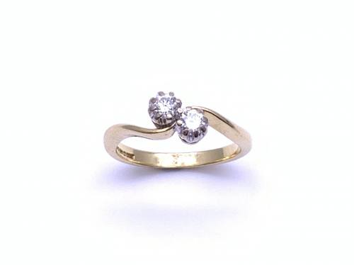 18ct Diamond 2 Stone Ring 0.27ct