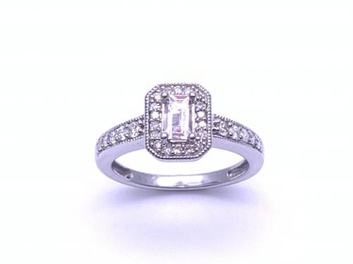 9ct Morganite & Diamond Ring