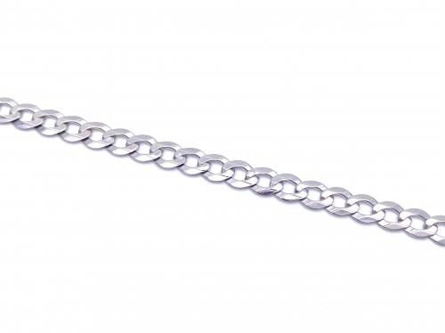 9ct White Gold Curb Anklet 10 1/2 Inch