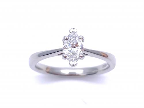 Platinum Marquise Diamond Solitaire Ring 0.44ct