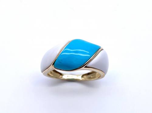 9ct Blue & White Howlite Ring