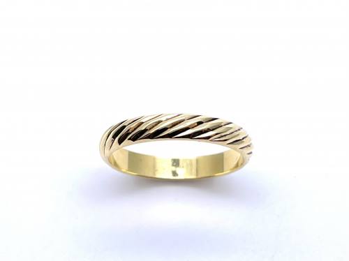 18ct Yellow Gold Patterned Band Ring