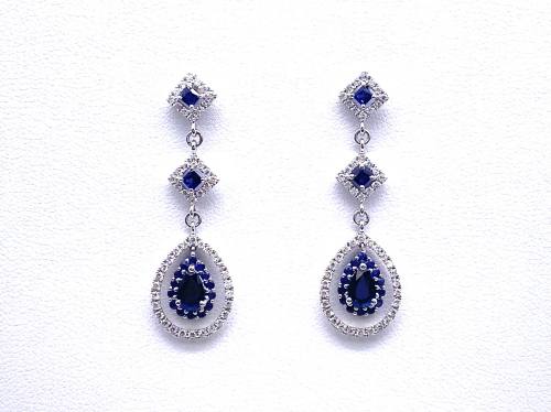 Sapphire & Diamond Earrings App 0.50ct