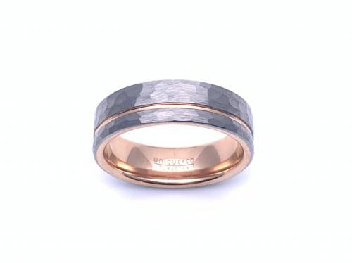 Tungsten Ring With Rose IP Plating 7mm
