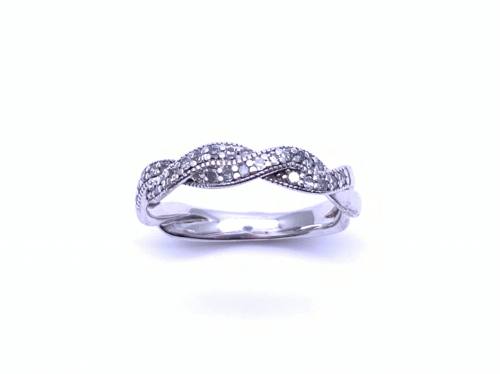 9ct Diamond Plaited Eternity Ring