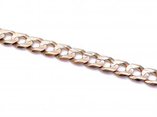 9ct Yellow Gold Curb Bracelet 10 1/4 In