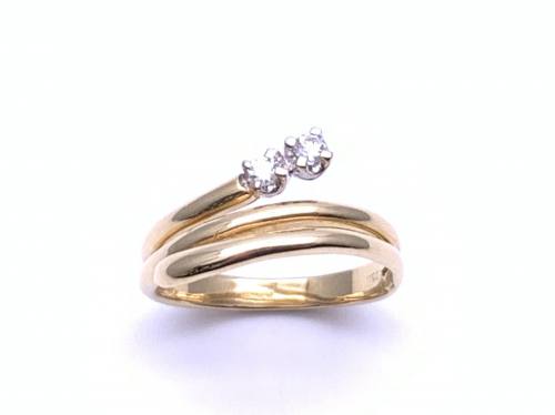 18ct Diamond 2 Stone Spiral Ring