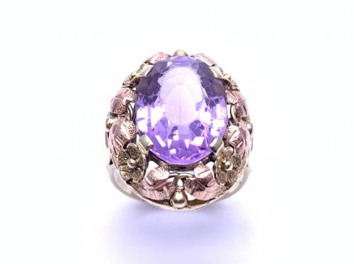 14ct Amethyst Solitaire Ring