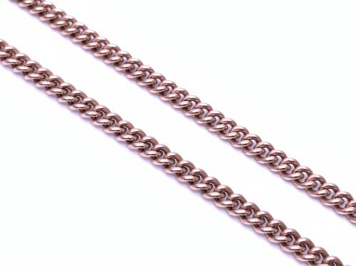 9ct Rose Gold Close Curb Chain 17 inch