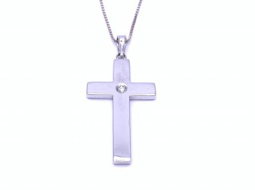 18ct Diamond Cross Pendant & Chain