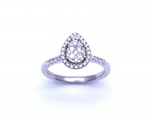 9ct Diamond Pear Cluster Ring