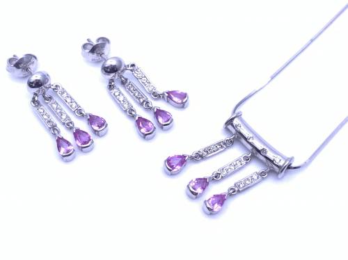 18ct Pink Sapphire & Diamond Set