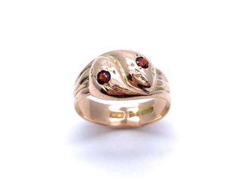 9ct Garnet Snake Ring Chester 1918