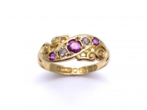 18ct Ruby & Diamond Ring Birmingham 1903