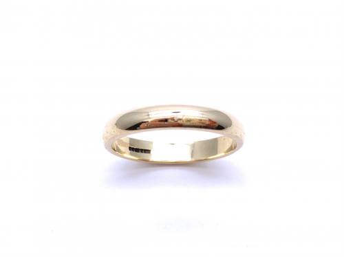 9ct Yellow Gold Plain Wedding Ring 4mm