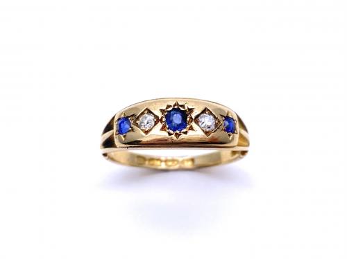18ct Sapphire & Diamond 5 Stone Ring 1892