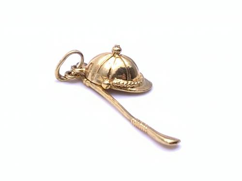 9ct Yellow Gold Riding Crop & Hat Charm
