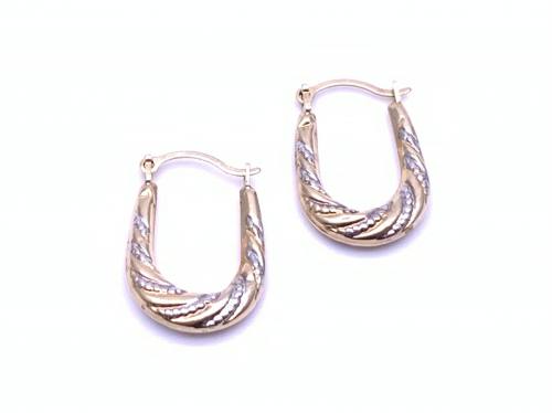 9ct 2 Colour Gold Small Hoop Earrings