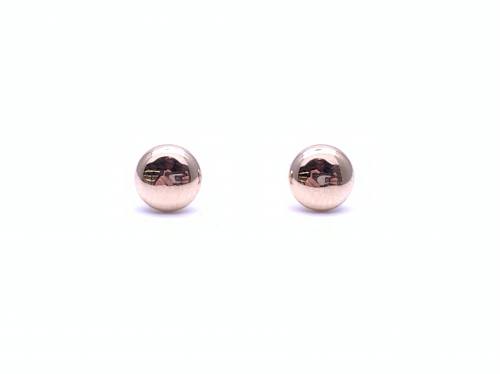 9ct Yellow Gold Button Stud Earrings 6mm