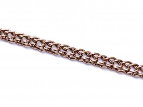 9ct Rose Gold Double Curb Bracelet 8 In