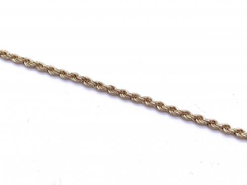 9ct Yellow Gold Rope Anklet 9 1/2 Inch