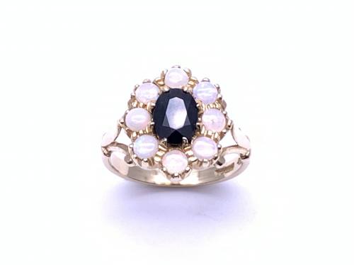 14ct Opal & Sapphire Cluster Ring