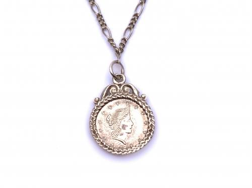 9ct Yellow Gold Coin Pendant Necklet