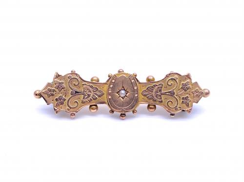 9ct Seed Pearl Brooch Birmingham 1888