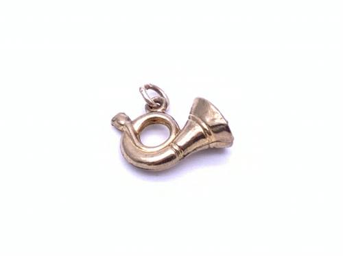 9ct Yellow Gold French Horn Charm