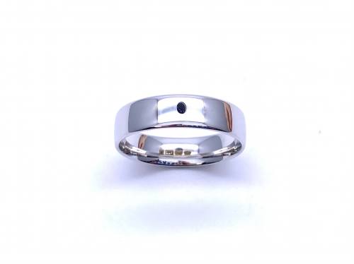 9ct White Gold Slight Court Wedding Ring 5mm