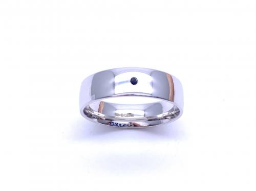 9ct White Gold Slight Court Wedding Ring 6mm