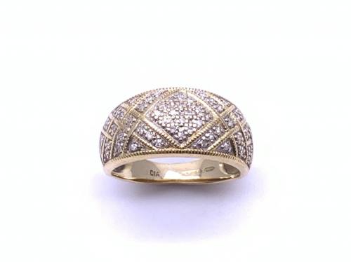 18ct Yellow Gold Diamond Pave Ring