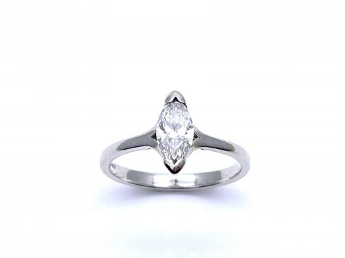 Platinum Marquise Diamond Ring Est 0.90