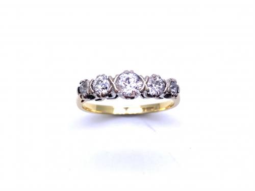 18ct Diamond 5 Stone Ring Est 0.80ct