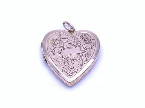 9ct Floral Heart Shaped Locket