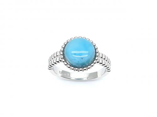 Silver Blue Larimar Ring